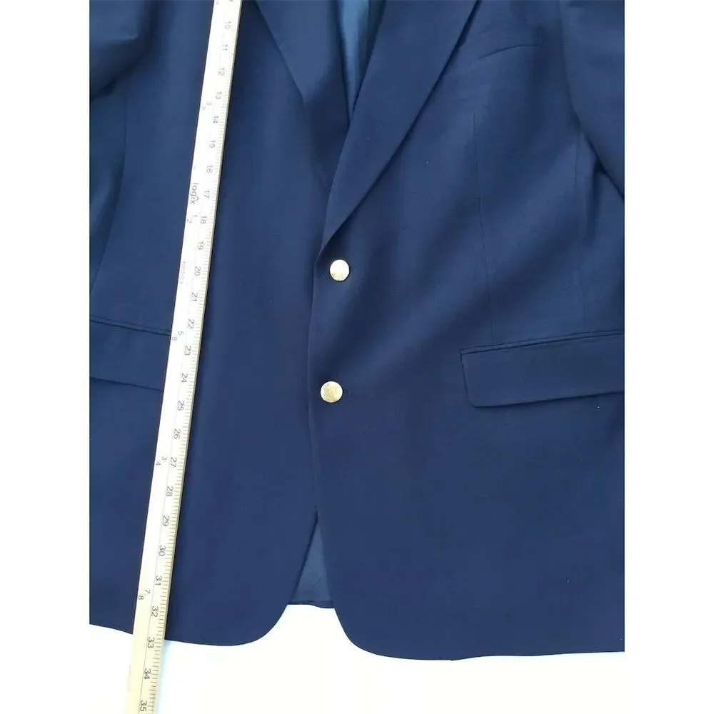 Austin‎ Reed Men's Navy Blue Blazer 43L Gold Button Formal Jacket